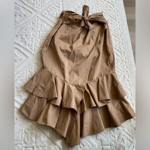 Worthington Brown Ruffled Wrap Skirt